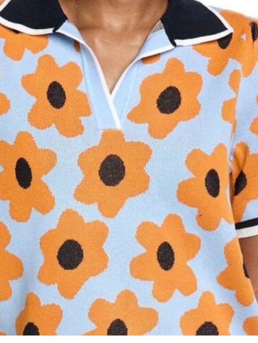 Nanette Lepore Blue Flower Meduim Blouse NWT - Picture 3 of 10